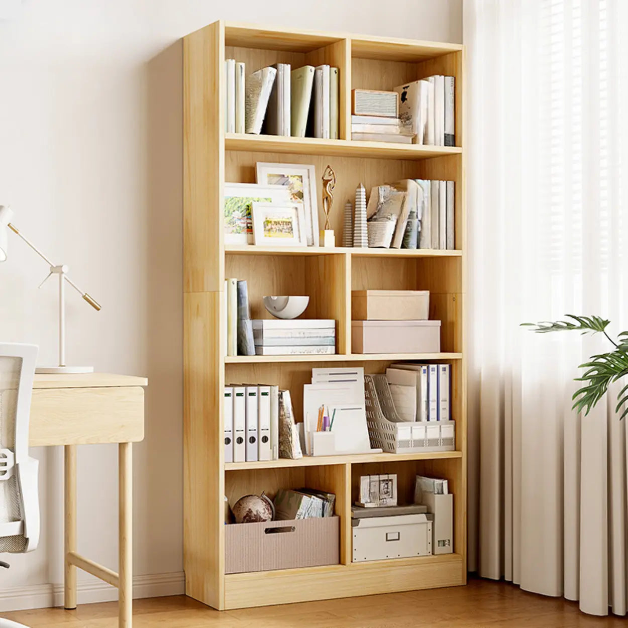 Classic Natural Wood Closed Bookcase