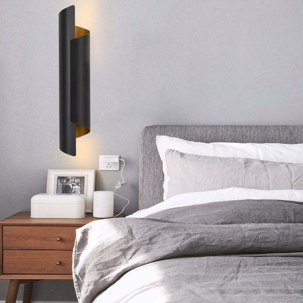 Classic Nordic Unique Chic LED Curved Metal Wall Lamp for Bedside Living Room Aisle-Lighom