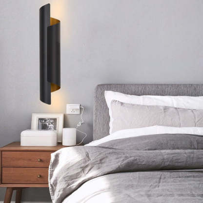 Classic Nordic Unique Chic LED Curved Metal Wall Lamp for Bedside Living Room Aisle-Lighom