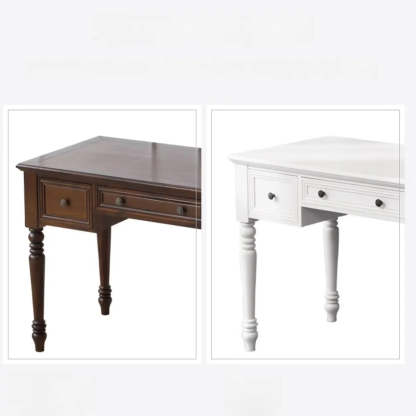 Classic Nut-Brown Wood Drawer Computer Desk