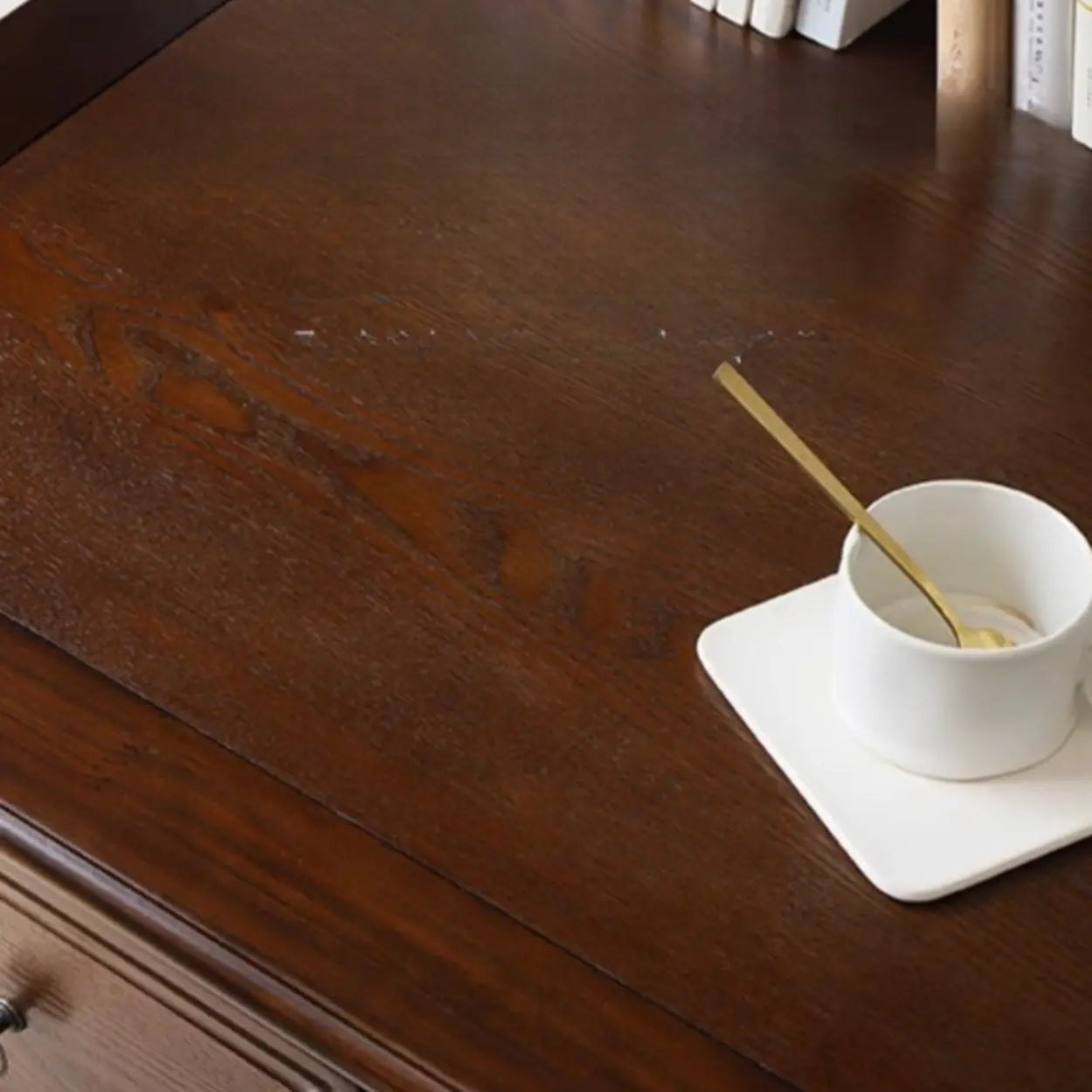 Classic Nut-Brown Wood Drawer Computer Desk — Nut-Brown / Table Only