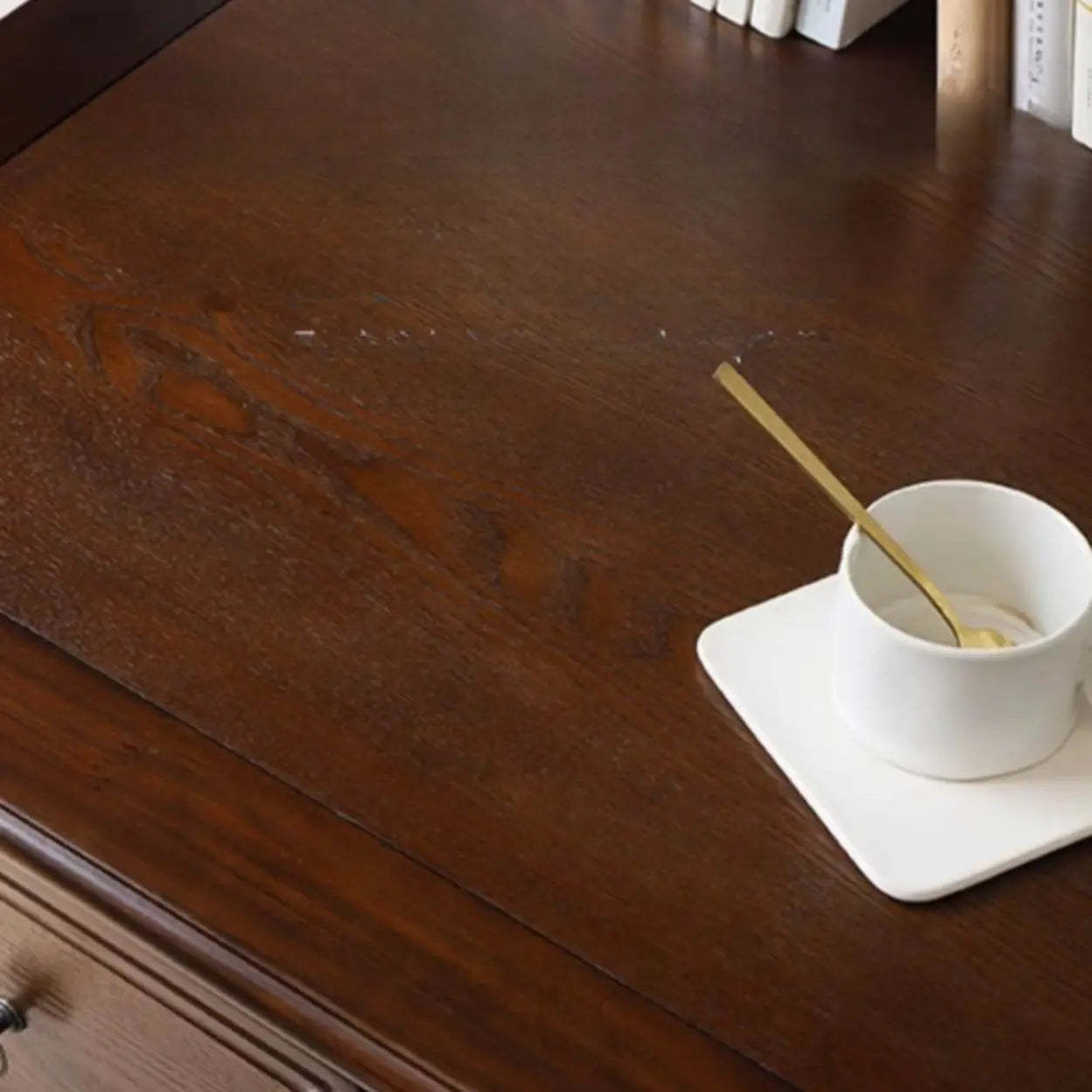 Classic Nut-Brown Wood Drawer Computer Desk — Nut-Brown / Table Only
