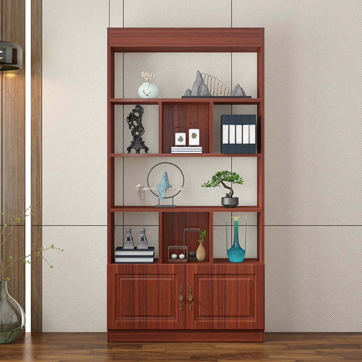 Classic Open Rectangular Wood Display Cabinet