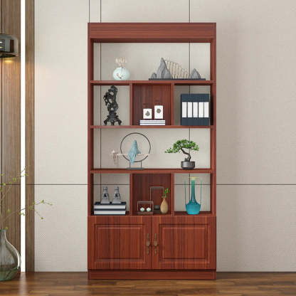 Classic Open Rectangular Wood Display Cabinet — White