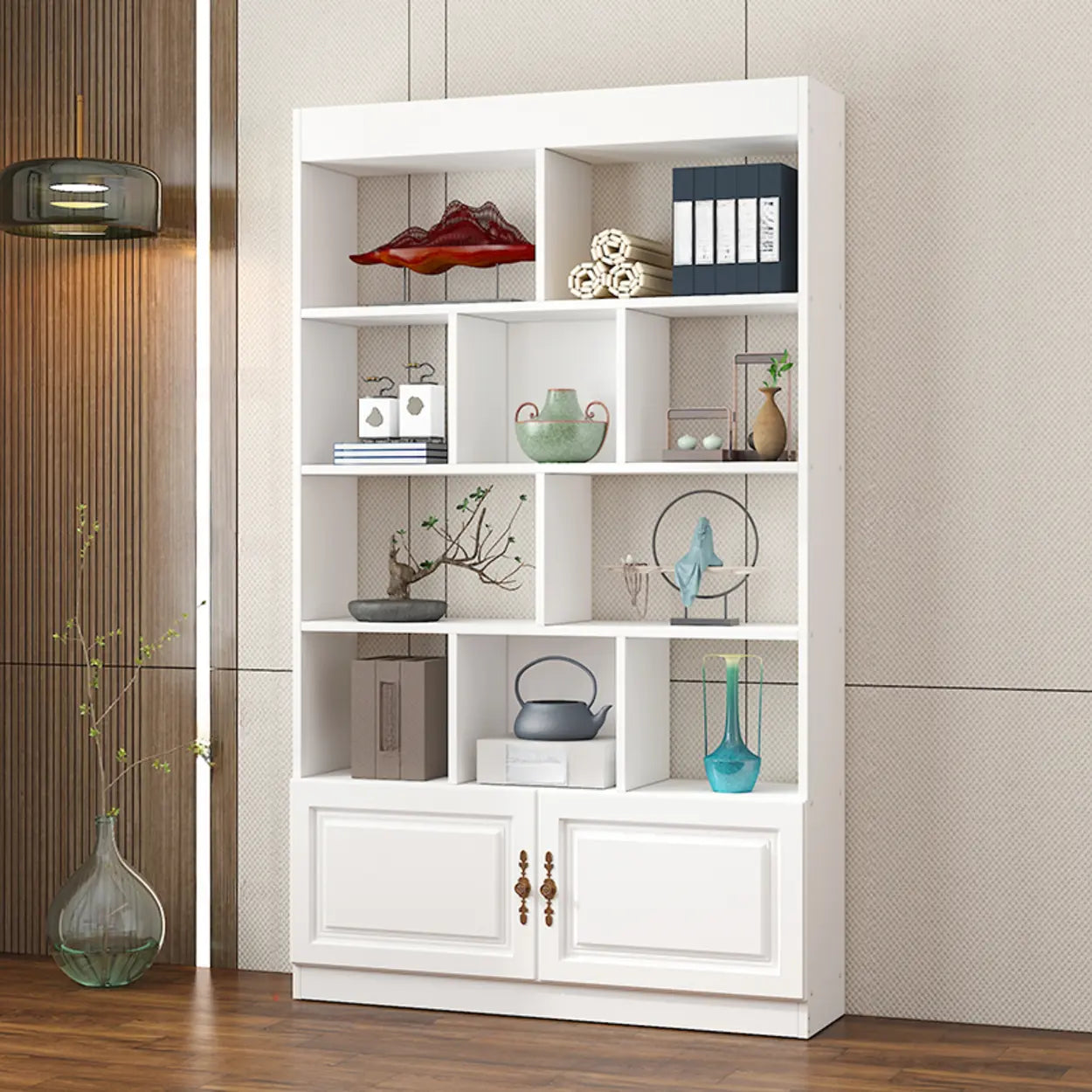 Classic Open Rectangular Wood Display Cabinet