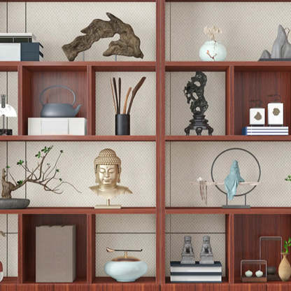 Classic Open Rectangular Wood Display Cabinet