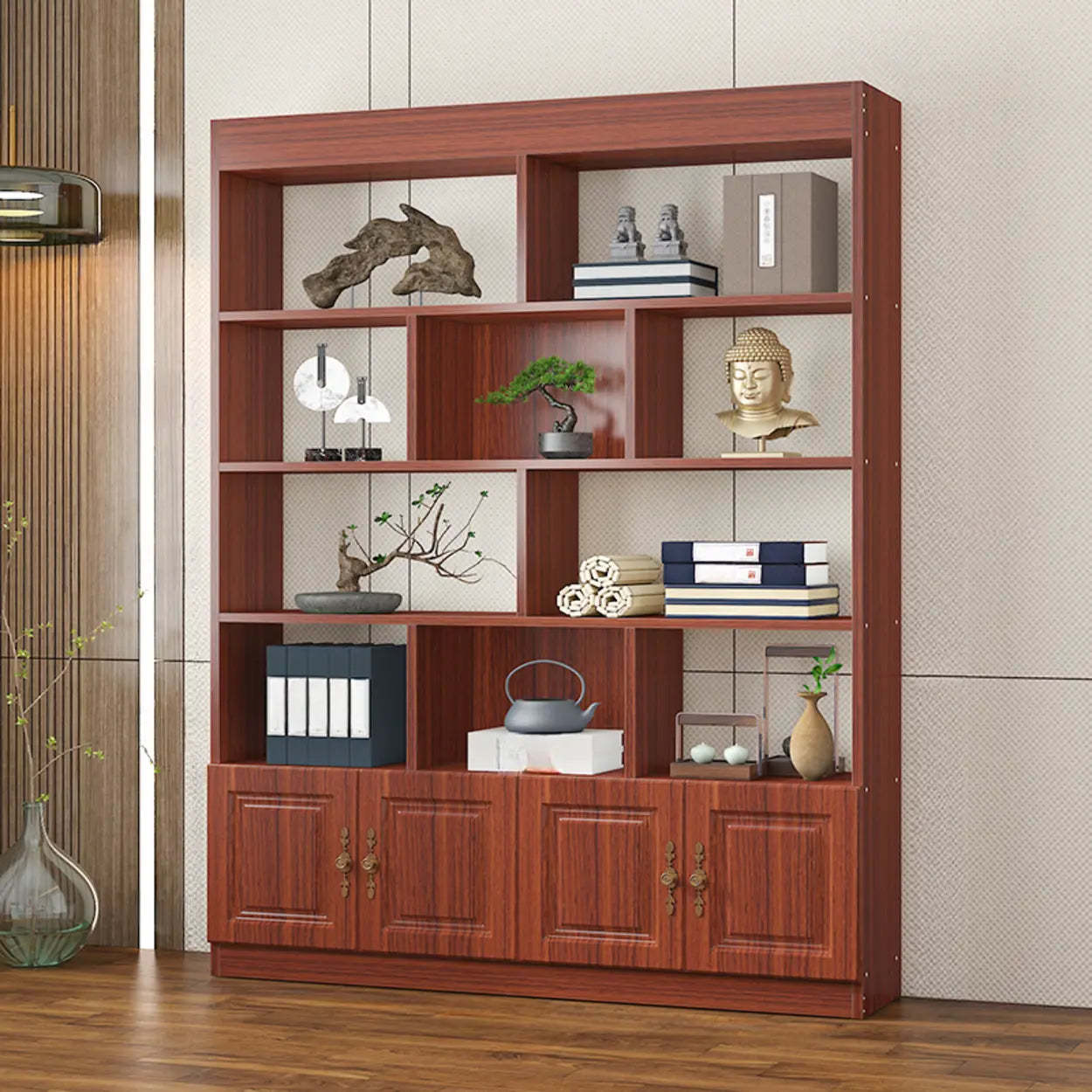 Classic Open Rectangular Wood Display Cabinet