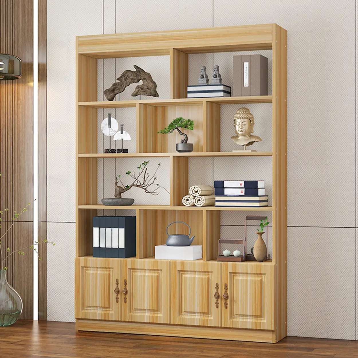 Classic Open Rectangular Wood Display Cabinet