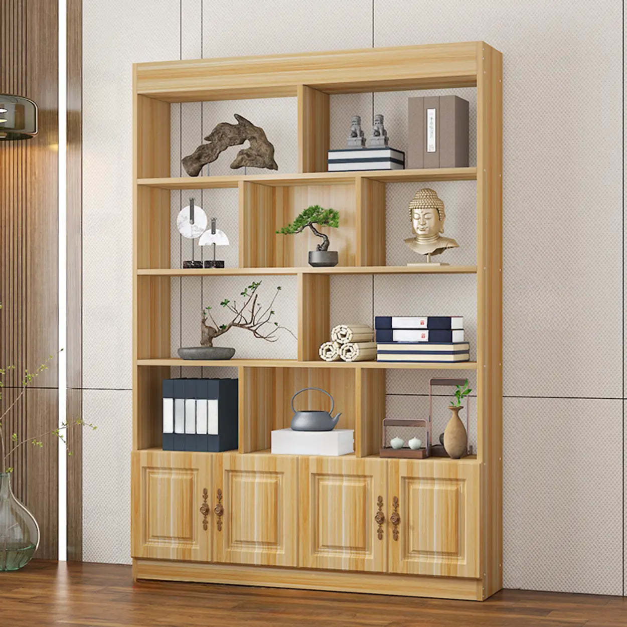 Classic Open Rectangular Wood Display Cabinet