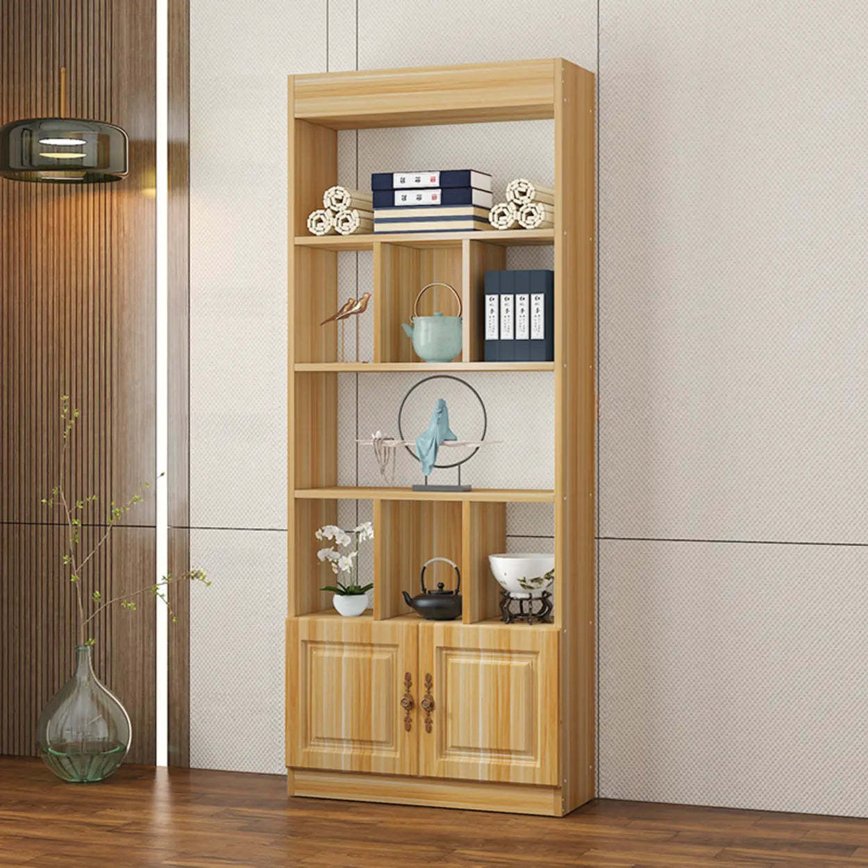 Classic Open Rectangular Wood Display Cabinet