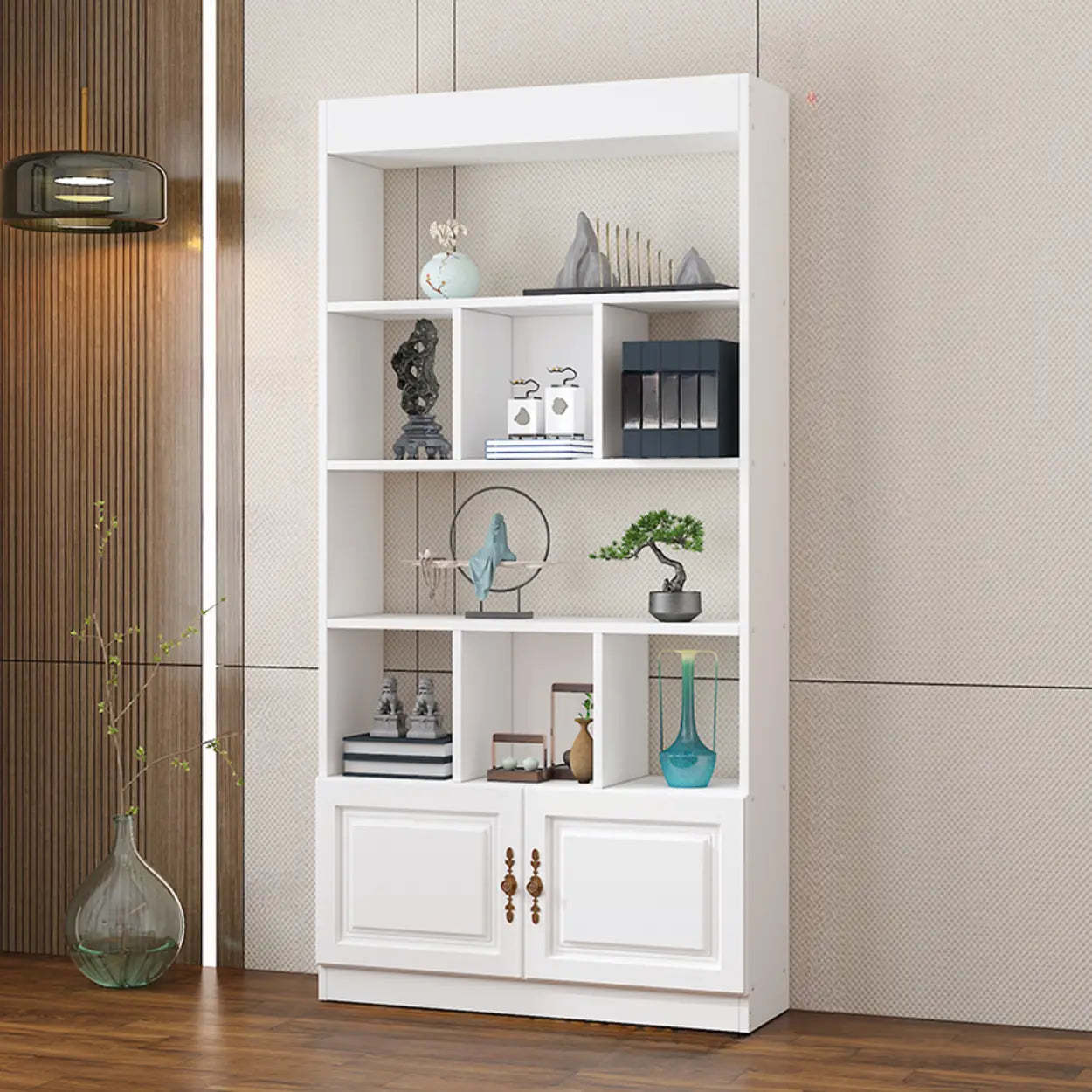Classic Open Rectangular Wood Display Cabinet