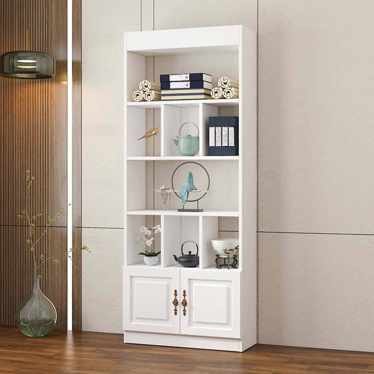 Classic Open Rectangular Wood Display Cabinet