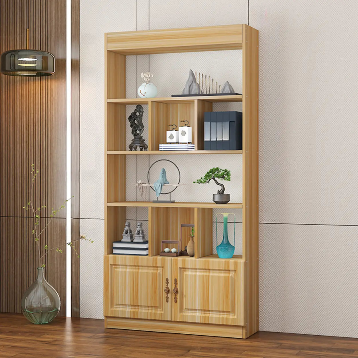 Classic Open Rectangular Wood Display Cabinet