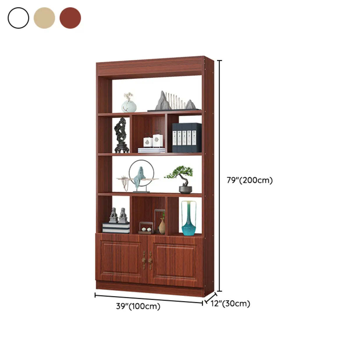 Classic Open Rectangular Wood Display Cabinet