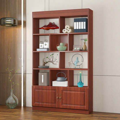 Classic Open Rectangular Wood Display Cabinet — White