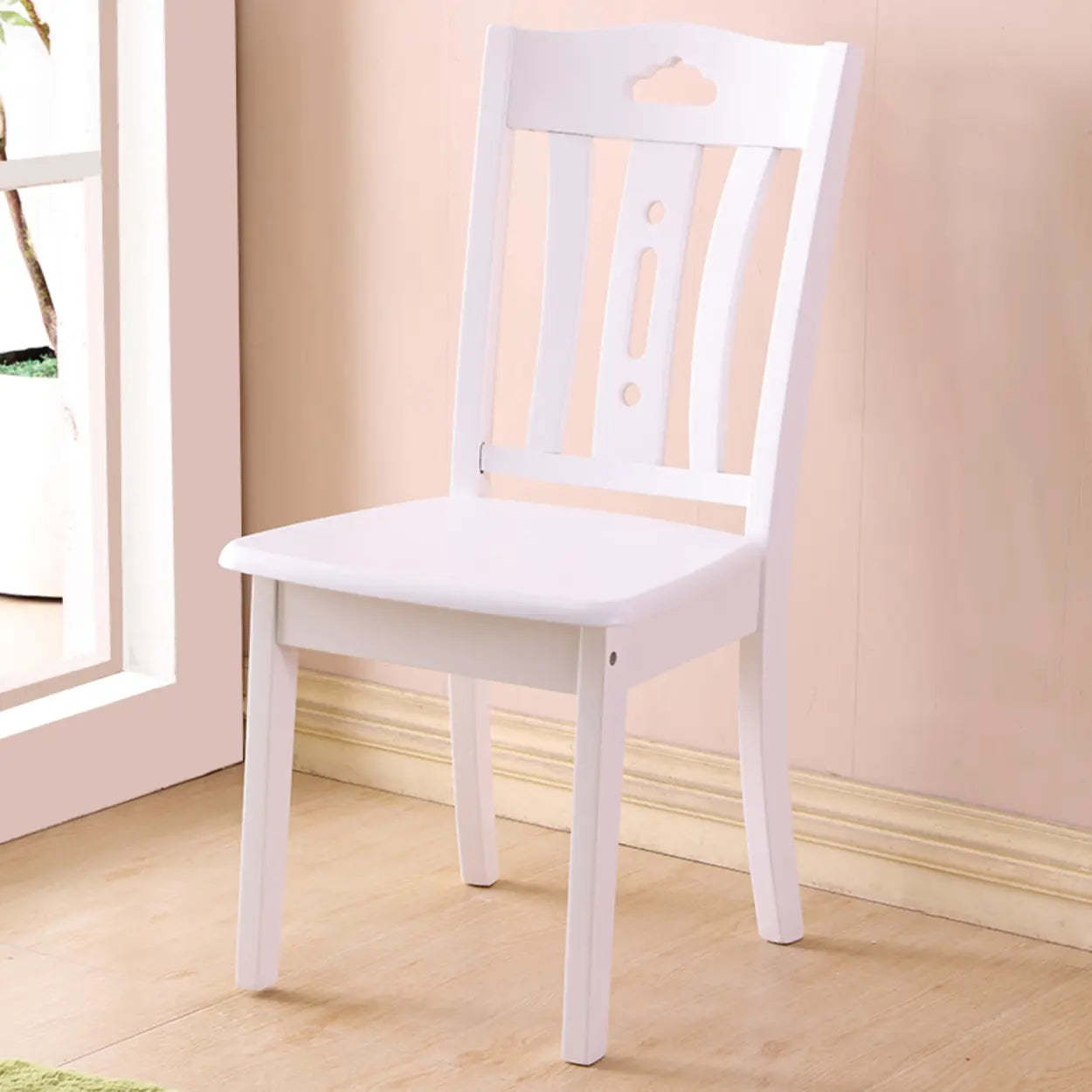 Classic Open Slat Back Wood Dining Chair