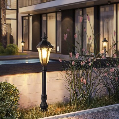 Retro-Inspired Waterproof Outdoor Lamp Post for Traditional Villa Gardens-Lighom
