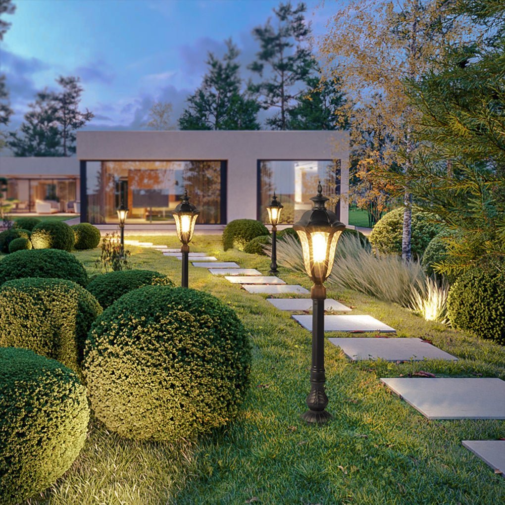 Retro-Inspired Waterproof Outdoor Lamp Post for Traditional Villa Gardens-Lighom