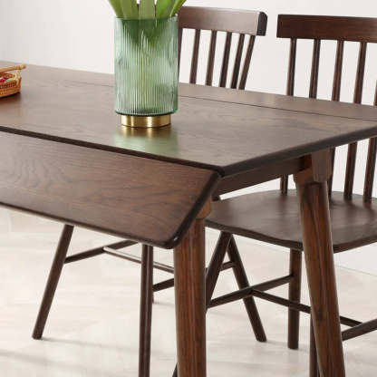 Classic Rectangular Brown Timber Extendable Dining Table