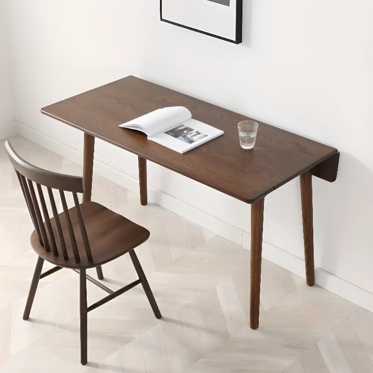 Classic Rectangular Brown Timber Extendable Dining Table