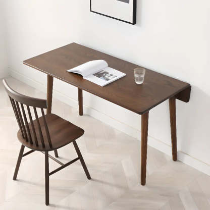 Classic Rectangular Brown Timber Extendable Dining Table