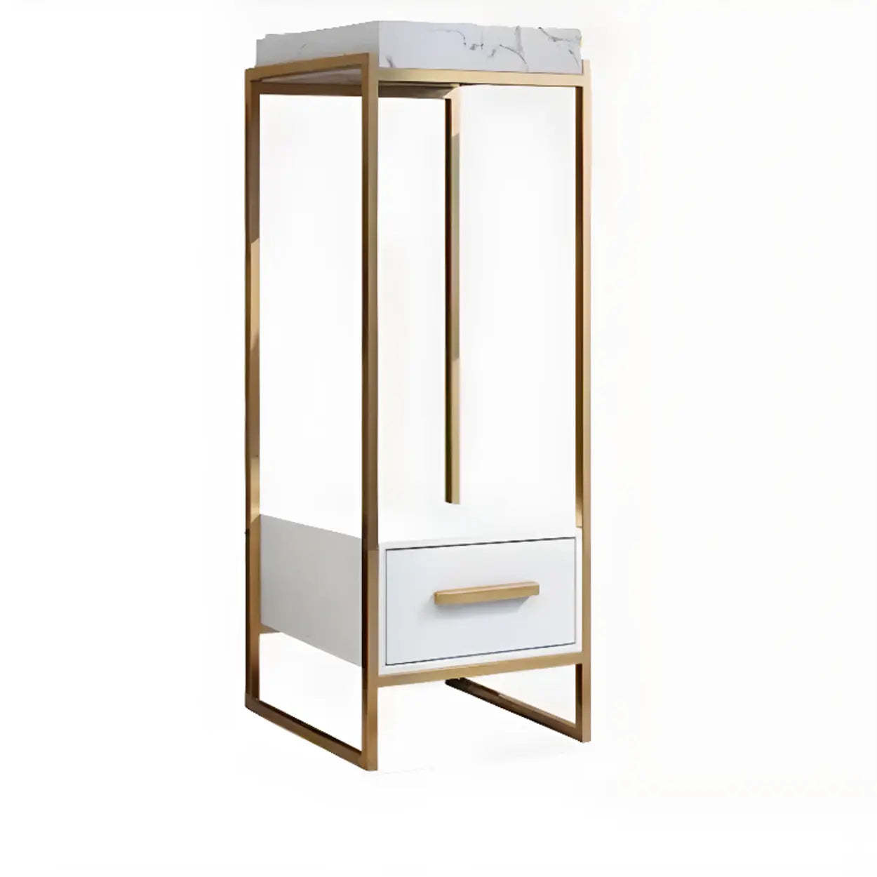 Black marble rectangle stand end & side tables — 13" L x 12" W x 31" H / White