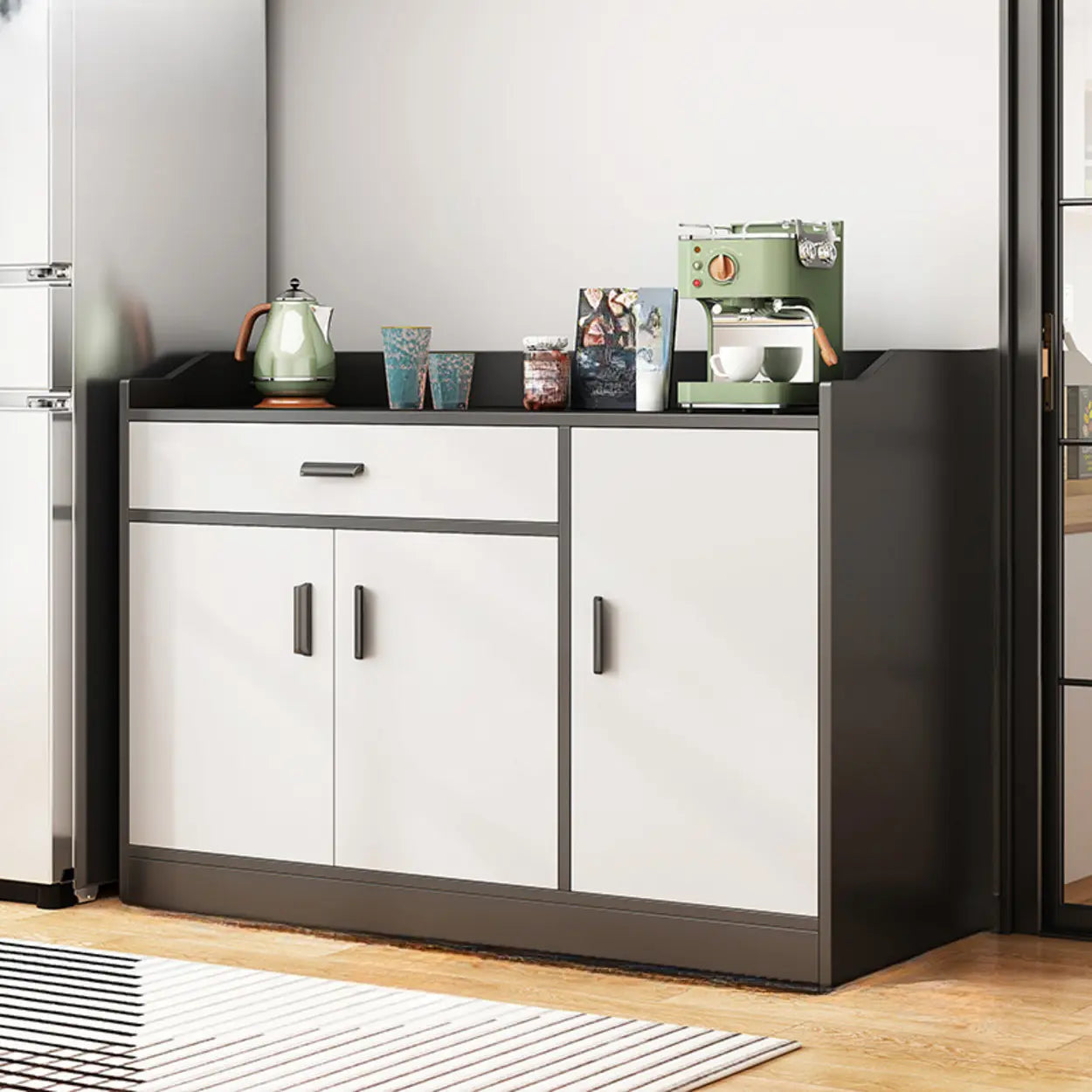 Classic Brown Wood Rectangular Wine Cabinet