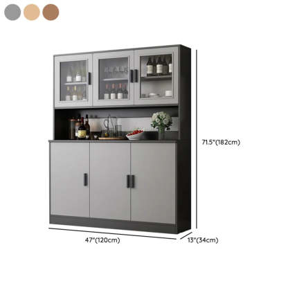 Classic Brown Wood Rectangular Wine Cabinet