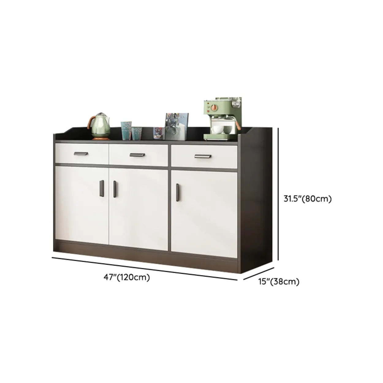 Classic Brown Wood Rectangular Wine Cabinet