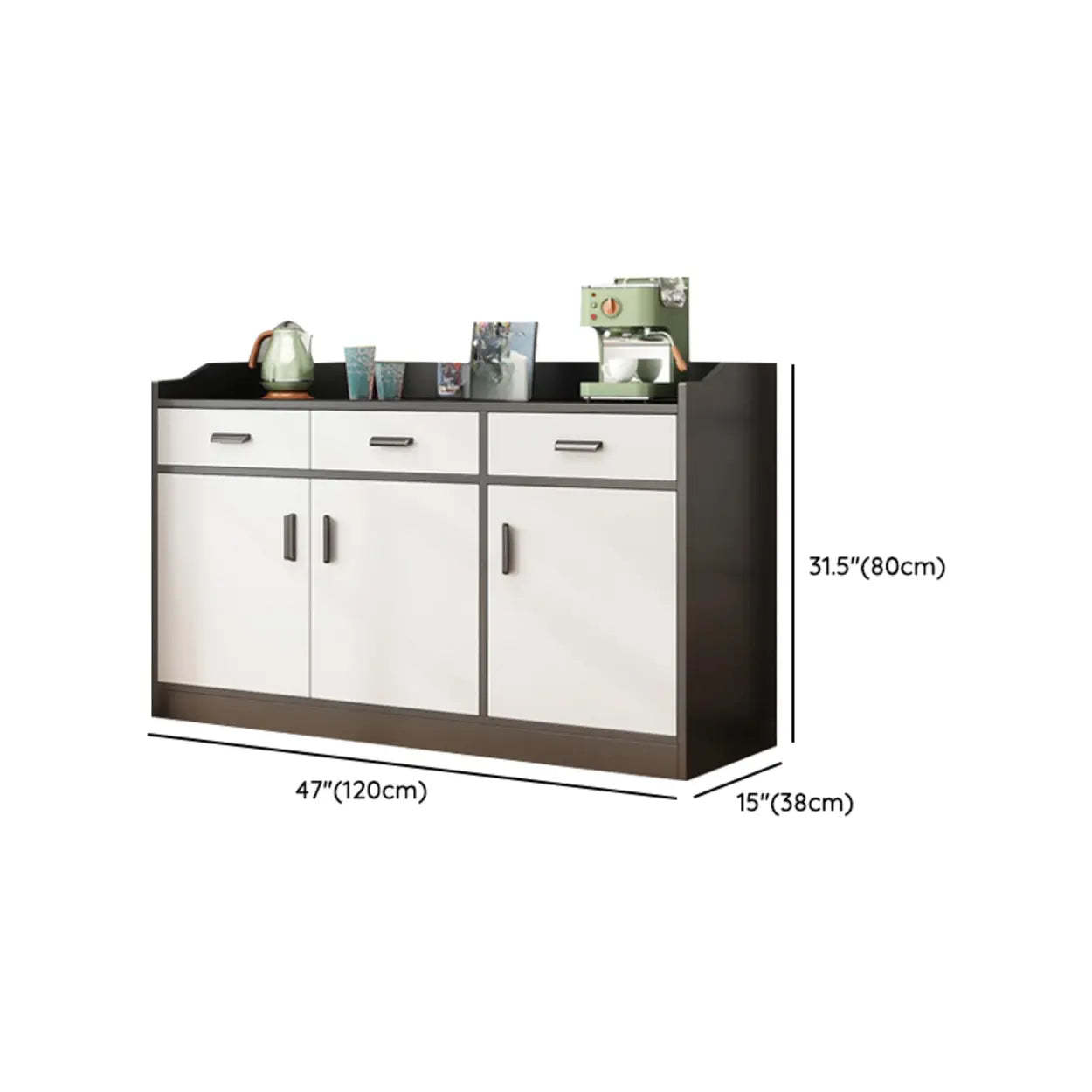 Classic Brown Wood Rectangular Wine Cabinet