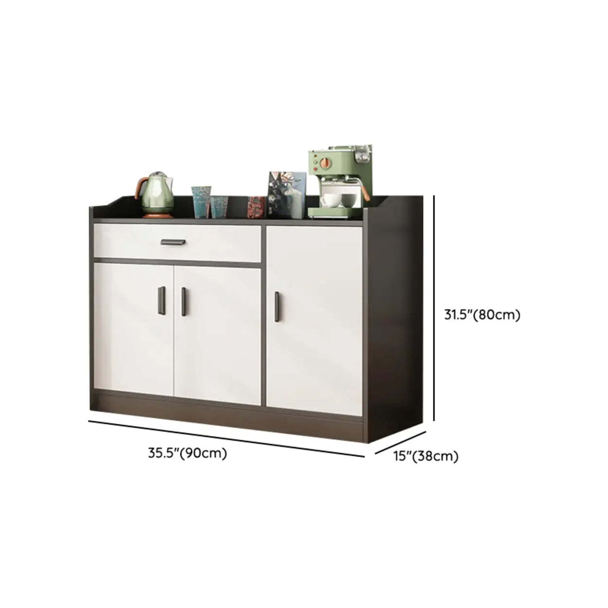 Classic Brown Wood Rectangular Wine Cabinet