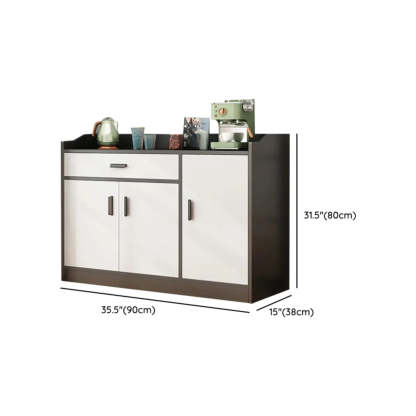 Classic Brown Wood Rectangular Wine Cabinet