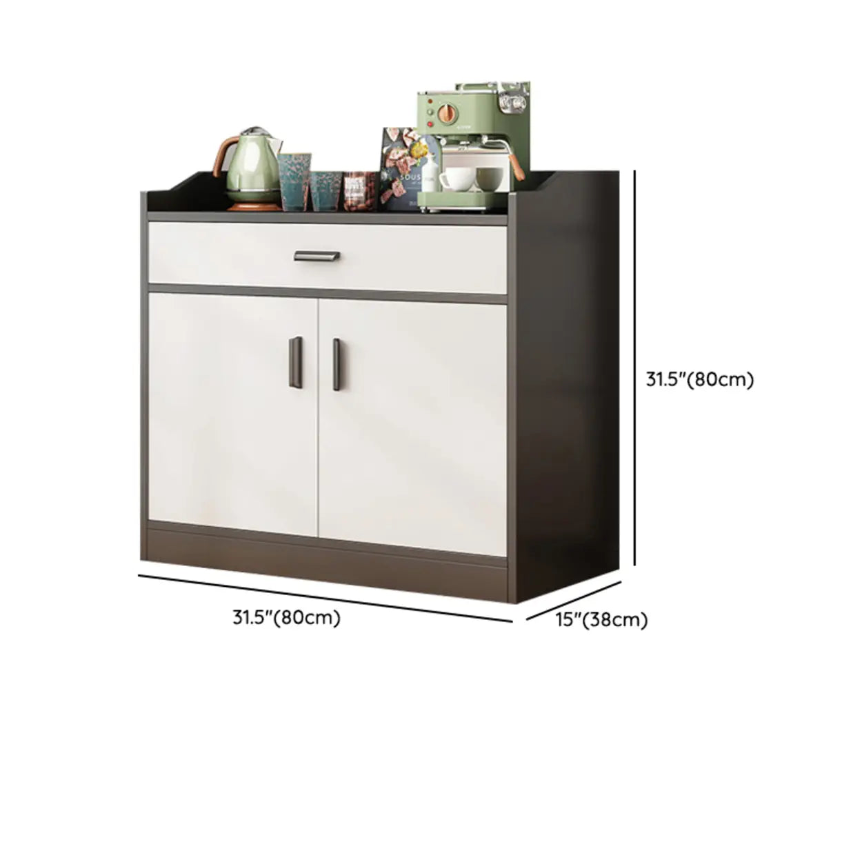 Classic Brown Wood Rectangular Wine Cabinet