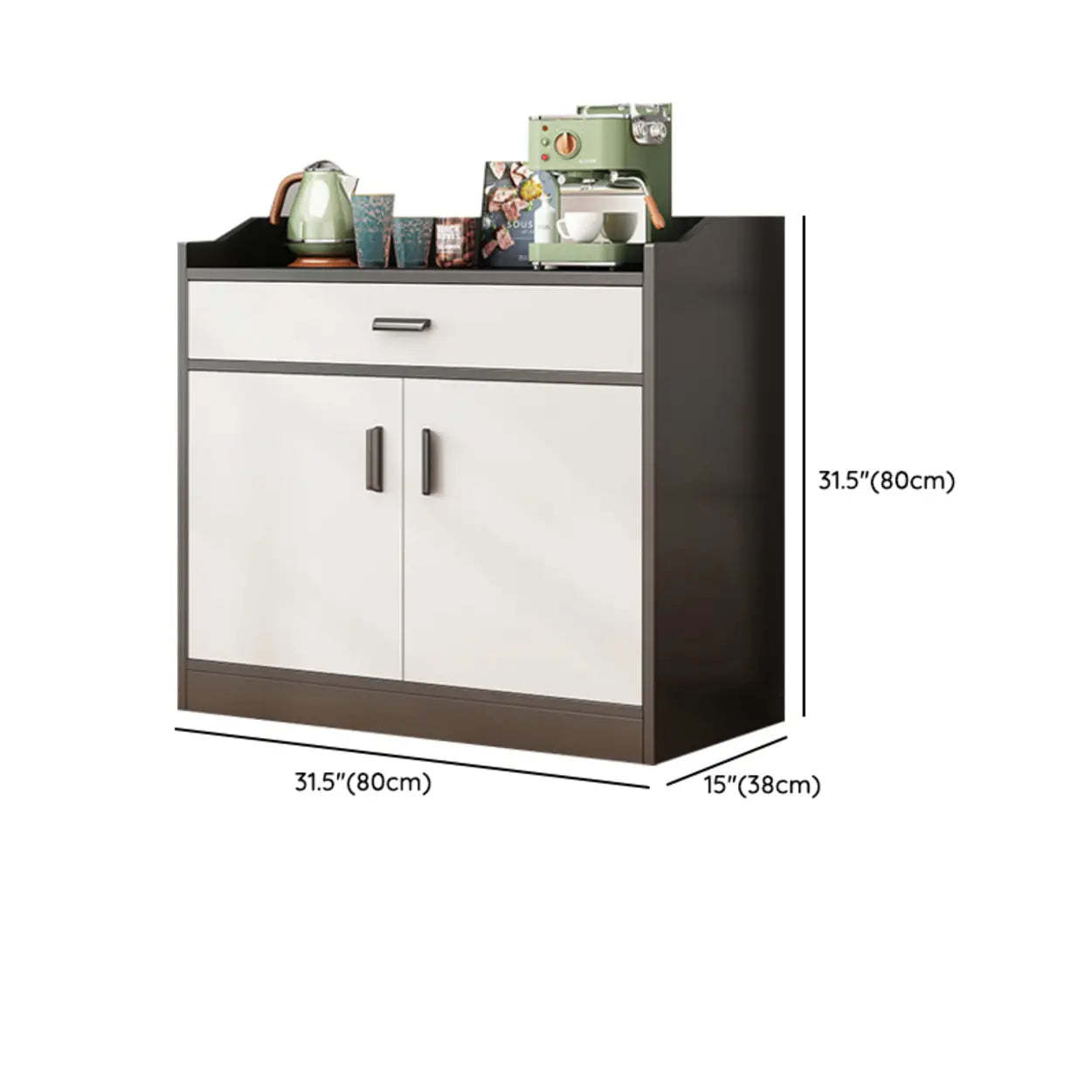 Classic Brown Wood Rectangular Wine Cabinet