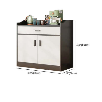 Classic Brown Wood Rectangular Wine Cabinet