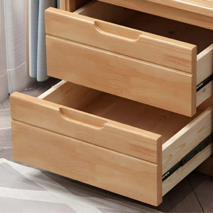 Classic Rectangular Wood Storage Nightstand — Brown / 2 Piece Set