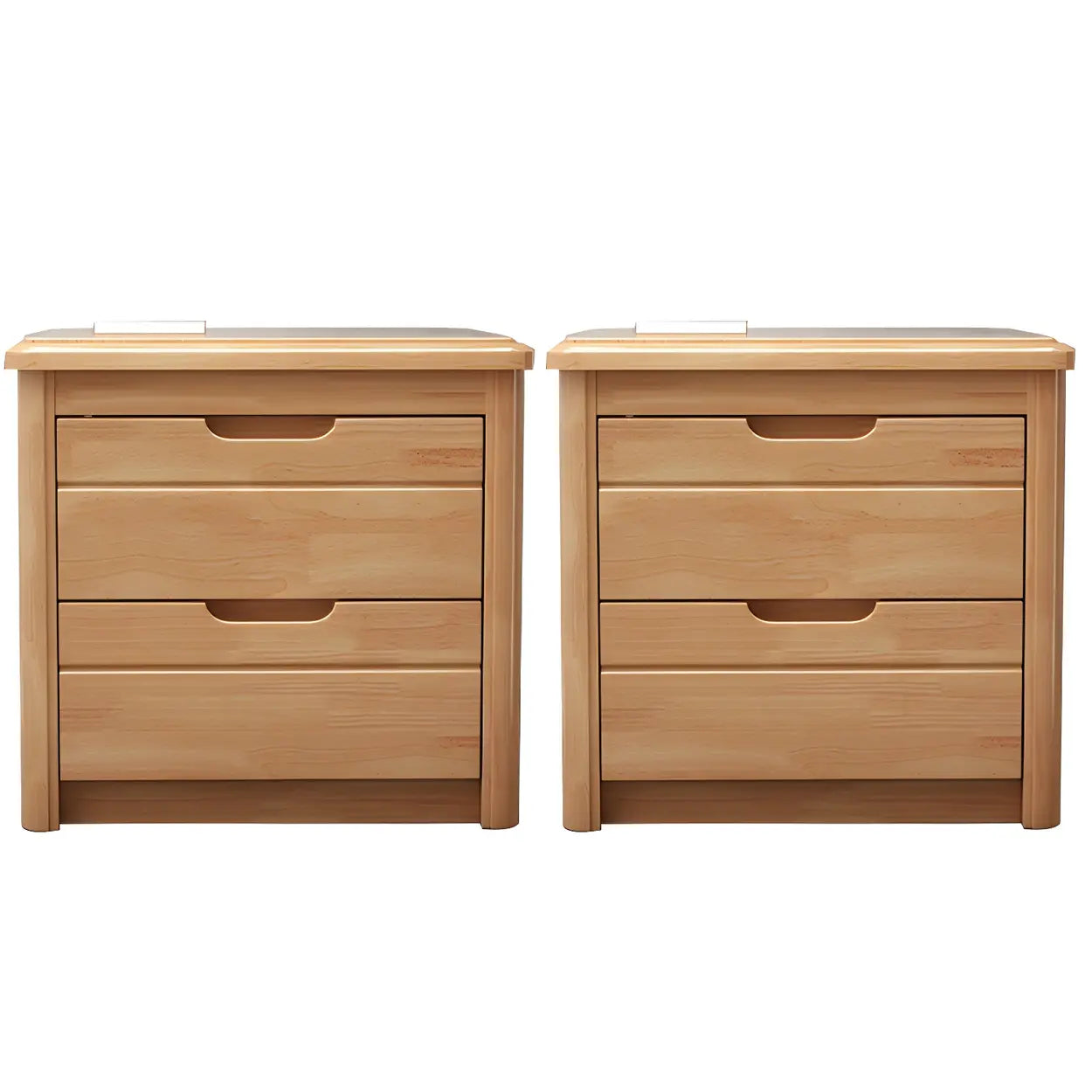 Classic Rectangular Wood Storage Nightstand — Medium Wood / 1 Piece