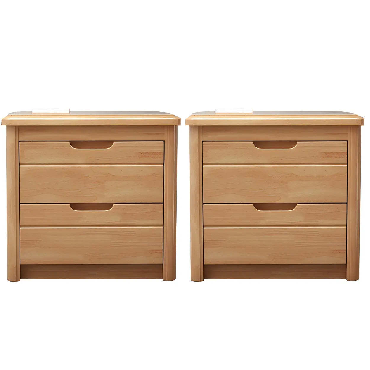 Classic Rectangular Wood Storage Nightstand — Medium Wood / 1 Piece