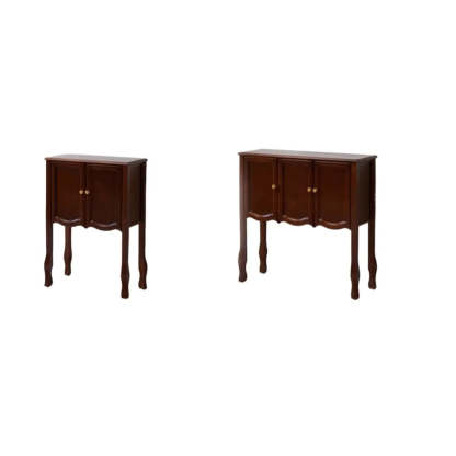 Classic Brown Wooden Storage Console Table — Brown