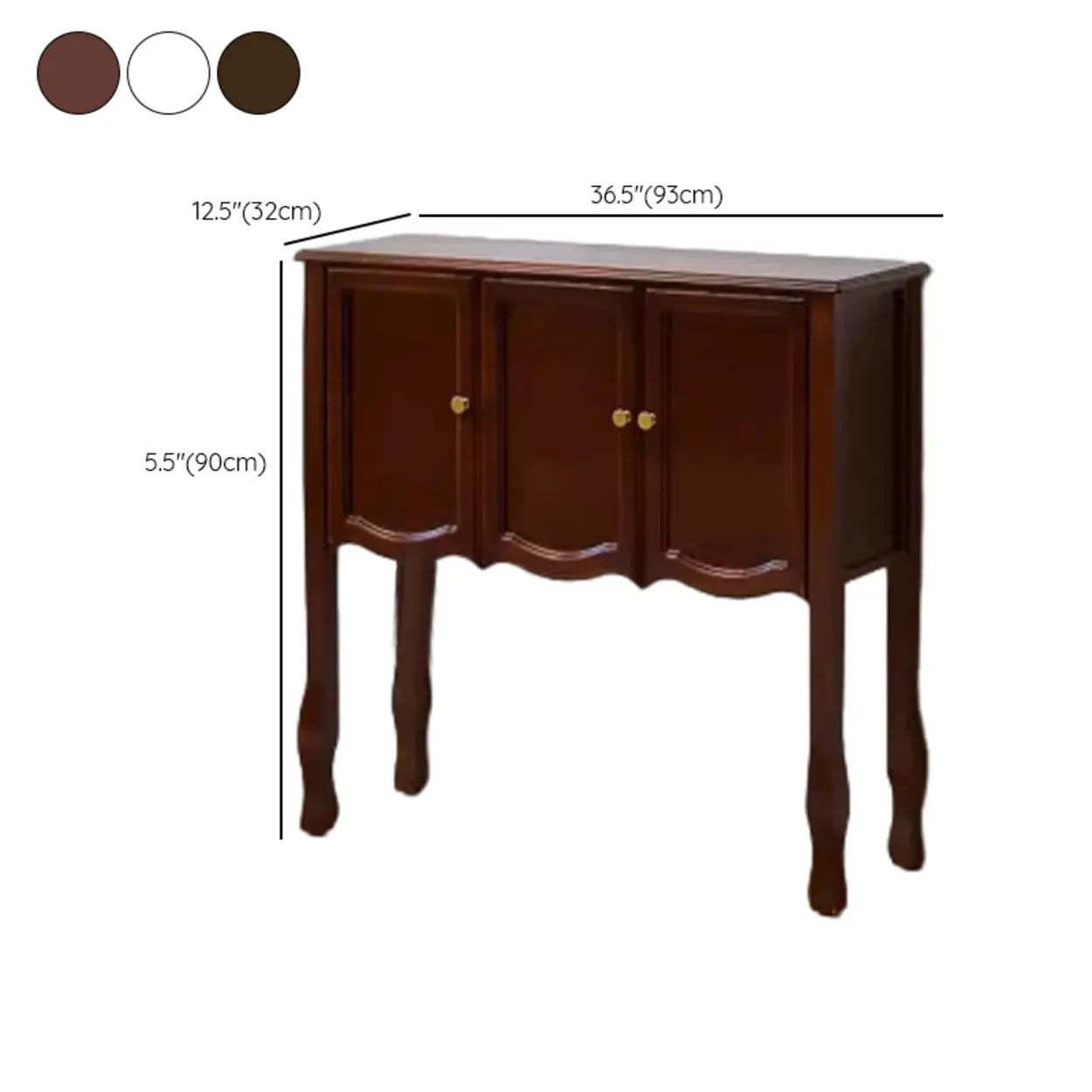 Classic Brown Wooden Storage Console Table