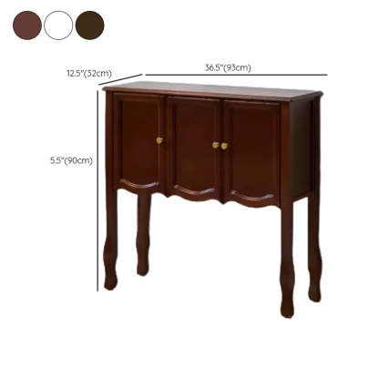 Classic Brown Wooden Storage Console Table