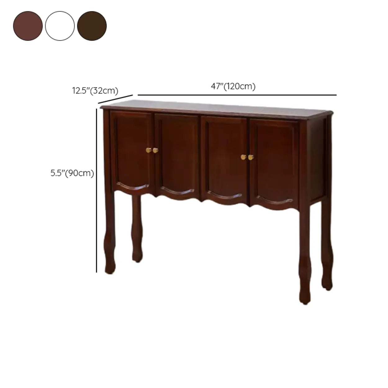 Classic Brown Wooden Storage Console Table