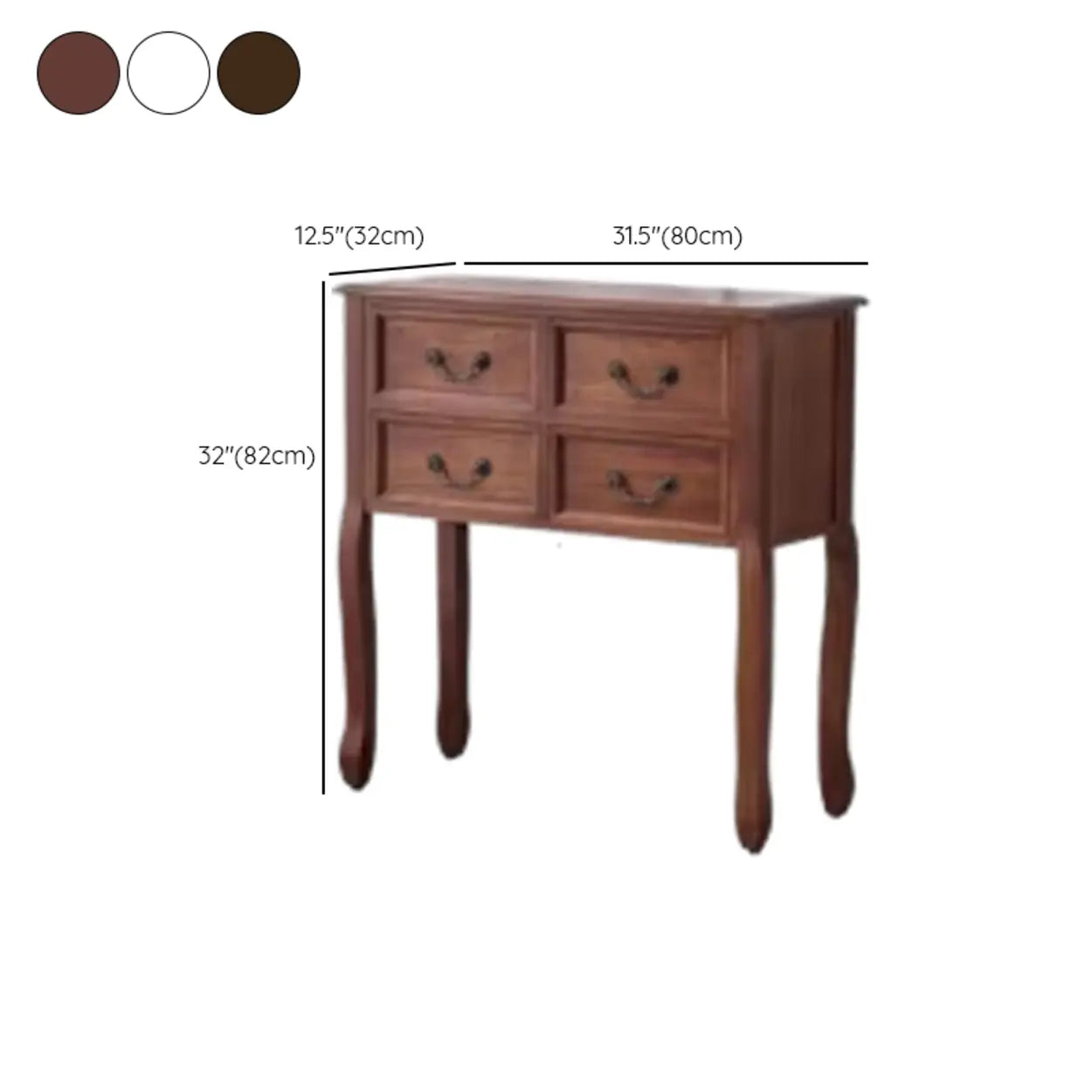 Classic Brown Wooden Storage Console Table