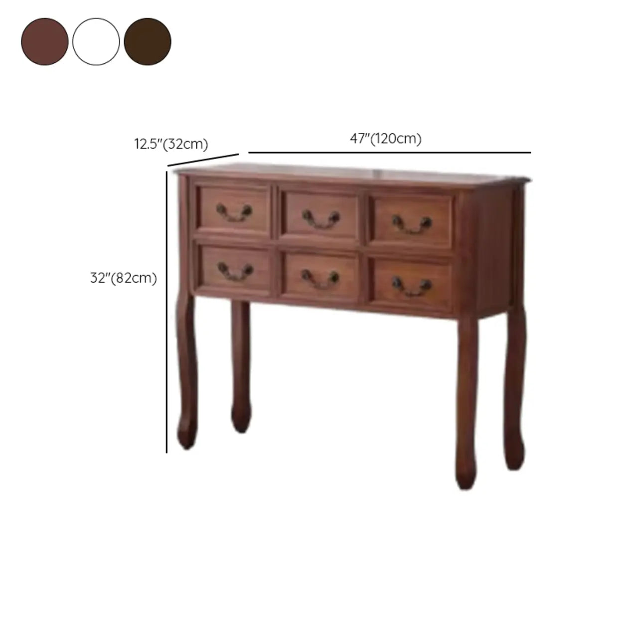 Classic Brown Wooden Storage Console Table