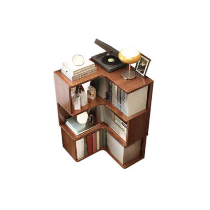 Rubberwood L-Shape Tall Corner Bookcase