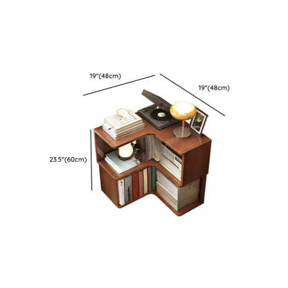 Rubberwood L-Shape Tall Corner Bookcase