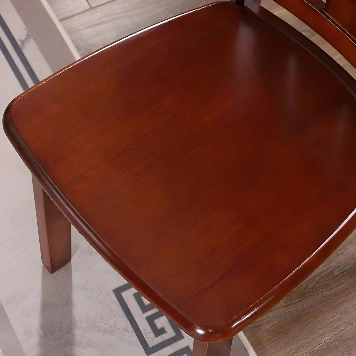 Classic Rubberwood Ladder Back Dining Chair — Walnut / 6 Piece Set