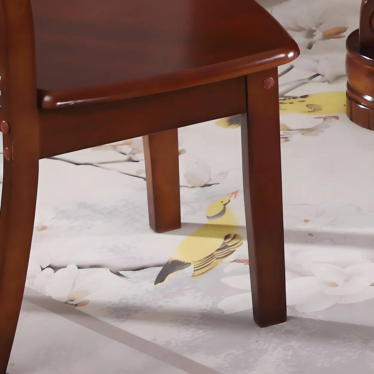 Classic Rubberwood Ladder Back Dining Chair — Orange/ Brown / 4 Piece Set