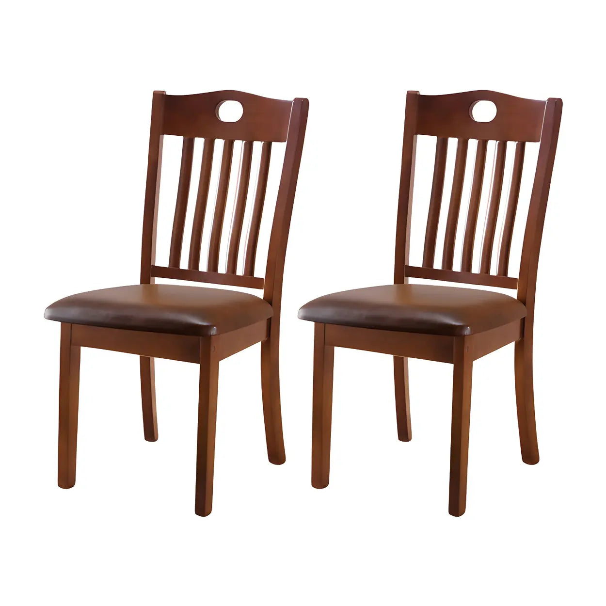 Classic Rubberwood Ladder Back Dining Chair — Yellow-Brown / 4 Piece Set