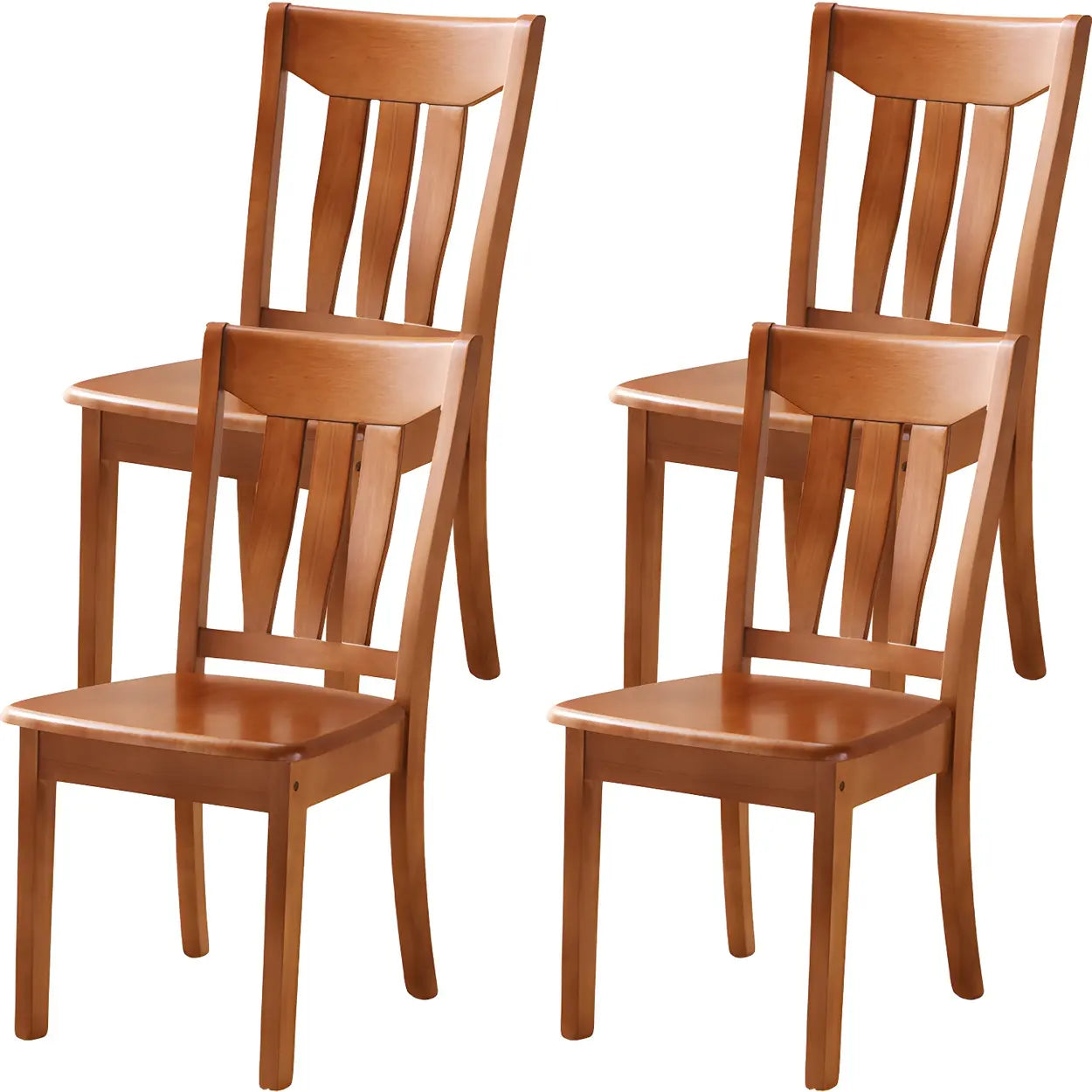 Classic Rubberwood Ladder Back Dining Chair — Dark Walnut / 8 Piece Set